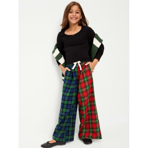 OldNavy Pull-On Wide-Leg Flannel Plaid Pants for Girls