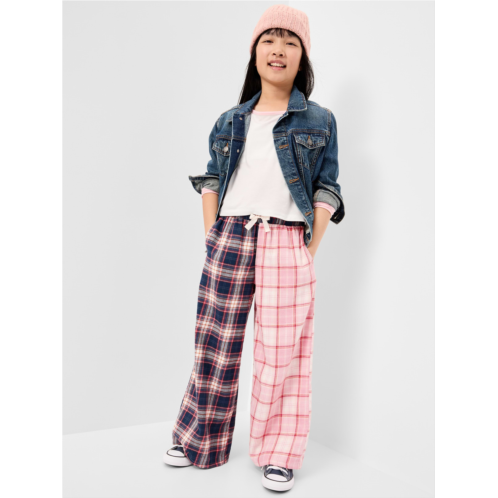OldNavy Pull-On Wide-Leg Flannel Plaid Pants for Girls