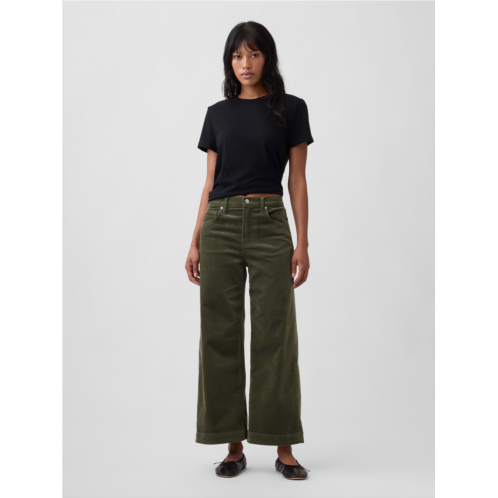 Gap High Rise Wide-Leg Crop Corduroy Pants