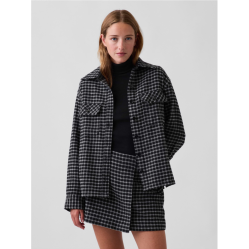 Gap Wool-Blend Plaid Shirt Jacket