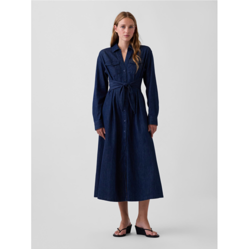 Gap Denim Tie-Waist Maxi Shirtdress