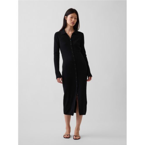 Gap CashSoft Rib Sweater Maxi Shirtdress