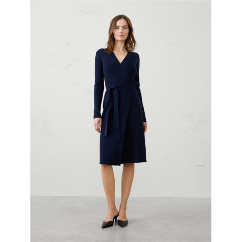 bananarepublic Ribbed Wrap Sweater Midi Dress