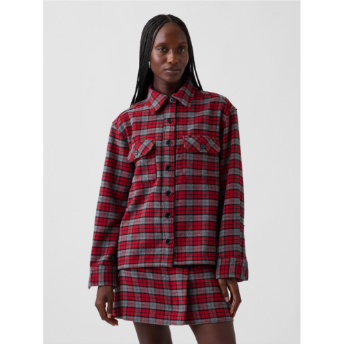 Gap Wool-Blend Plaid Shirt Jacket