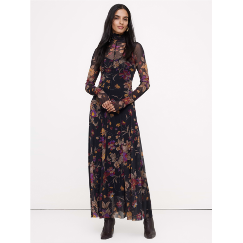 Bananarepublic Mesh Long-Sleeve Maxi Dress