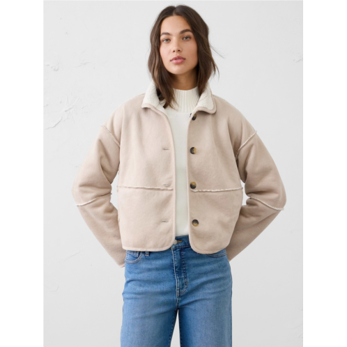 bananarepublic Reversible Vegan Suede Sherpa Jacket