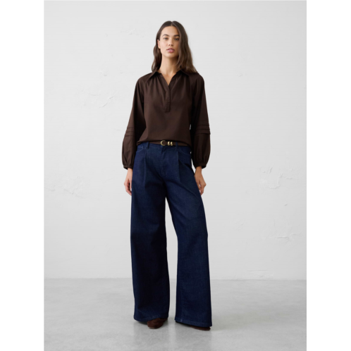 bananarepublic Flannel Pleat-Sleeve Top