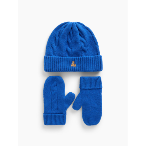 Gap Baby & Toddler CashSoft Cable-Knit Beanie & Mittens Set