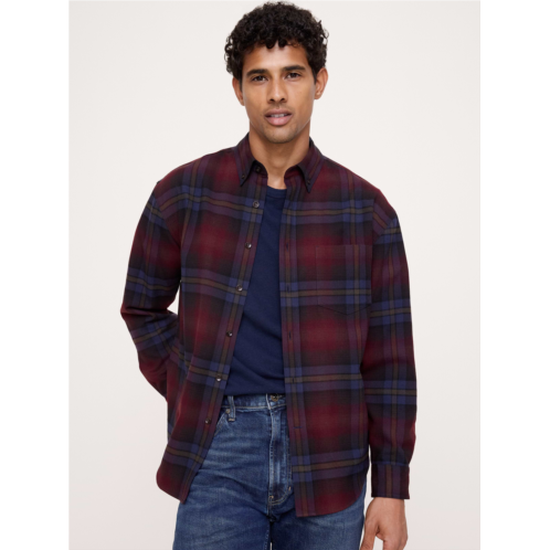 Bananarepublic Relaxed-Fit Wool-Blend Plaid Overshirt