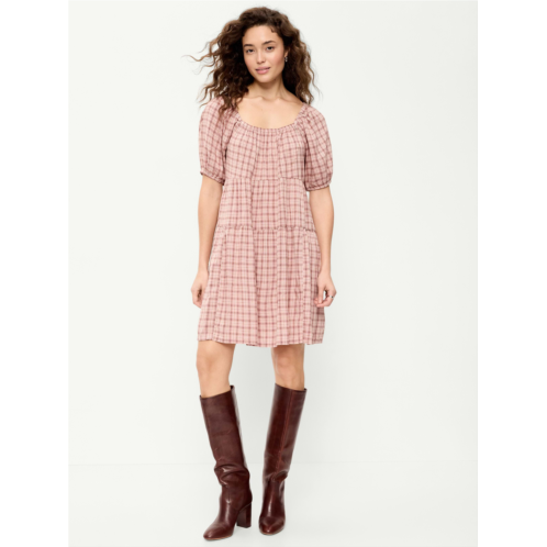OldNavy Puff-Sleeve Smocked Mini Swing Dress