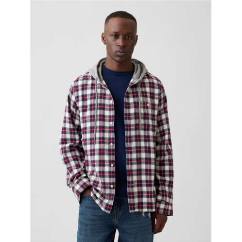 Gap Hooded Flannel Shirt in Standard Fit