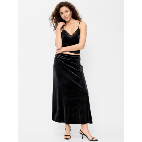 OldNavy Velvet Mid-Rise Ruched Maxi Skirt