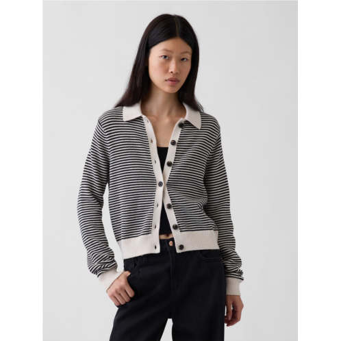 Gap 100% Cotton Polo Cardigan Sweater