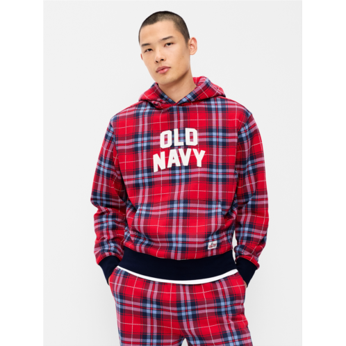 OldNavy Plaid Logo Graphic Pullover Hoodie