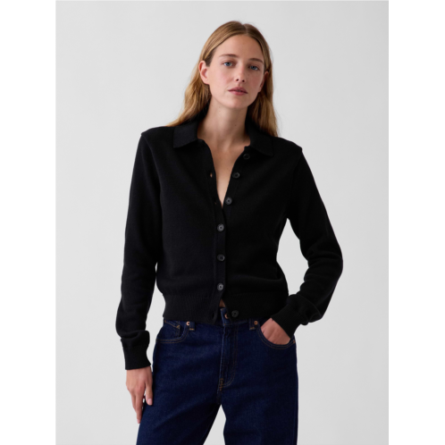 Gap 100% Cotton Polo Cardigan Sweater