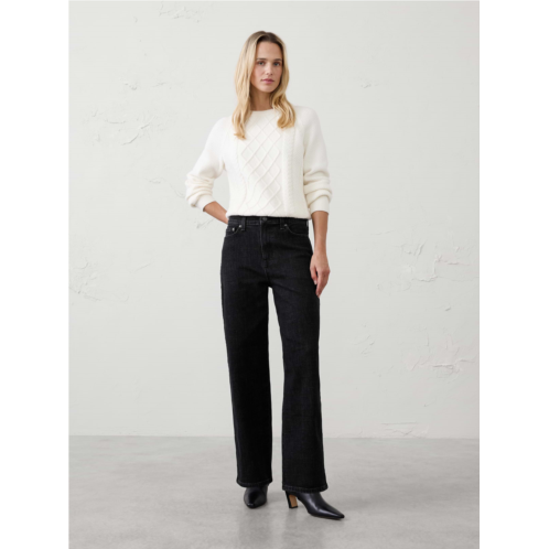 bananarepublic Straight-Fit High-Rise Velvet Side-Stripe Jean
