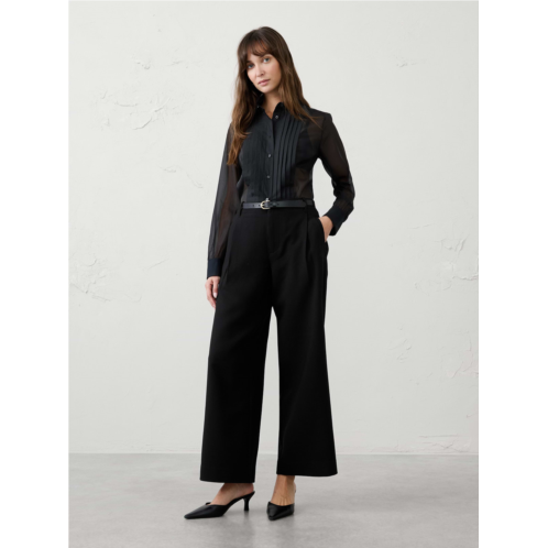 bananarepublic Wide-Leg Mid-Rise Heavy Bistretch Pant
