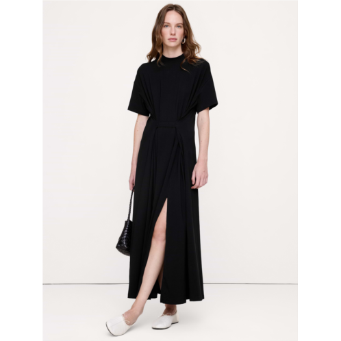 Bananarepublic Oversized Stretch-Cotton Tie-Waist Maxi Dress