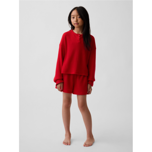 Gap Kids Recycled Waffle Henley PJ Short Set