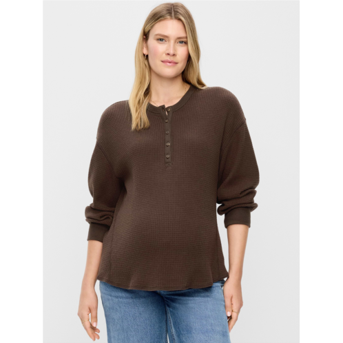 OldNavy Maternity Long-Sleeve Waffle Knit Henley Top