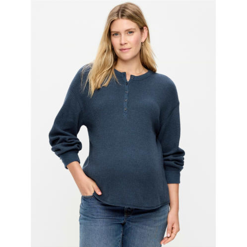 OldNavy Maternity Long-Sleeve Waffle Knit Henley Top