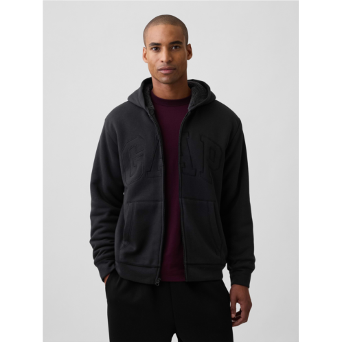 Relaxed Gap Logo Sherpa-Lined Zip Hoodie