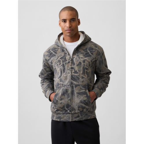 Relaxed Gap Logo Sherpa-Lined Zip Hoodie