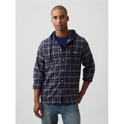 Gap Hooded Flannel Shirt in Standard Fit