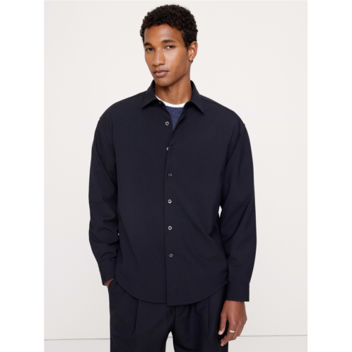 Bananarepublic Relaxed On-The-Go Wool-Blend Shirt