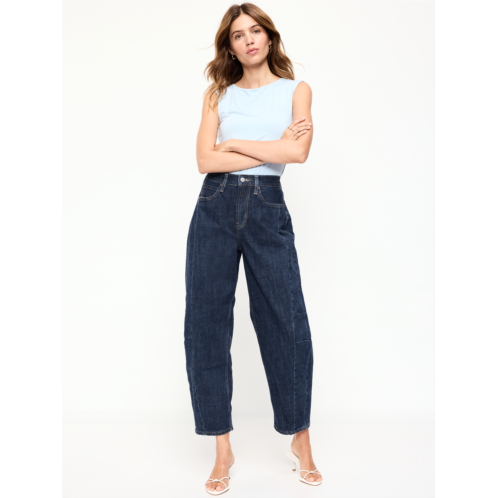 OldNavy High-Waisted Baggy Barrel Ankle Jeans