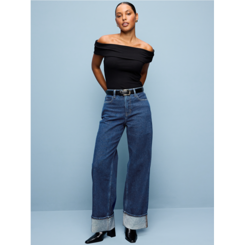 OldNavy Curvy Extra High-Waisted Cuffed Wide-Leg Jeans