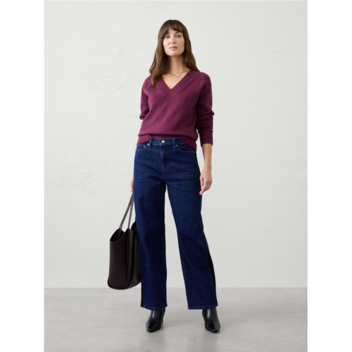 bananarepublic Straight-Fit High-Rise Velvet Side-Stripe Jean