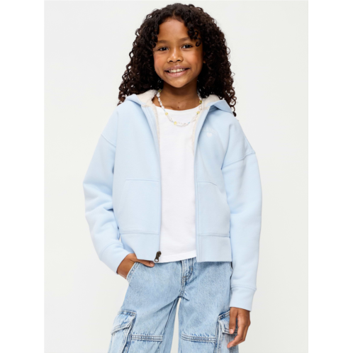 OldNavy Logo Graphic Sherpa-Lined Zip Hoodie for Girls