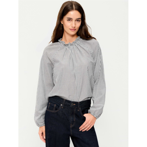 OldNavy Long-Sleeve Ruffle-Neck A-Line Top