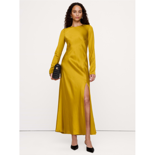 Bananarepublic Bias-Cut Stretch-Satin Maxi Dress with Slit