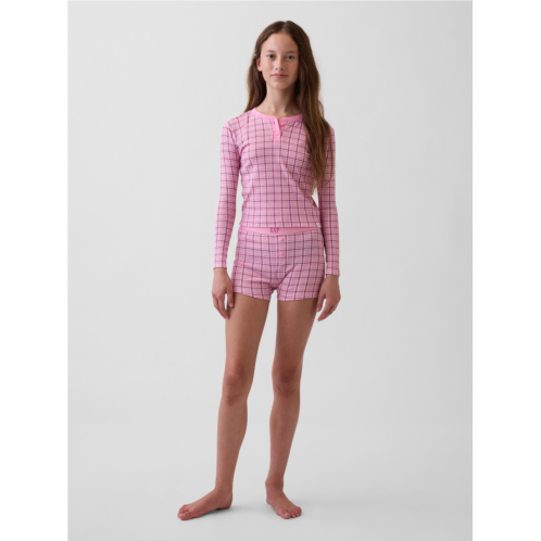 Gap Kids Organic Brushed Cotton Henley PJ Short Set