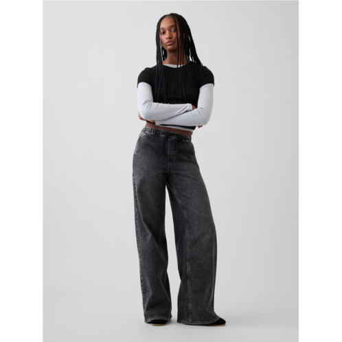 Gap Mid Rise Knit Easy Baggy Jeans