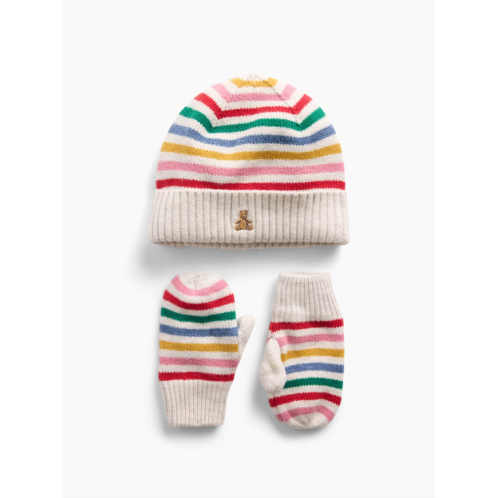 Gap Baby & Toddler CashSoft Happy Stripe Beanie & Mittens Set