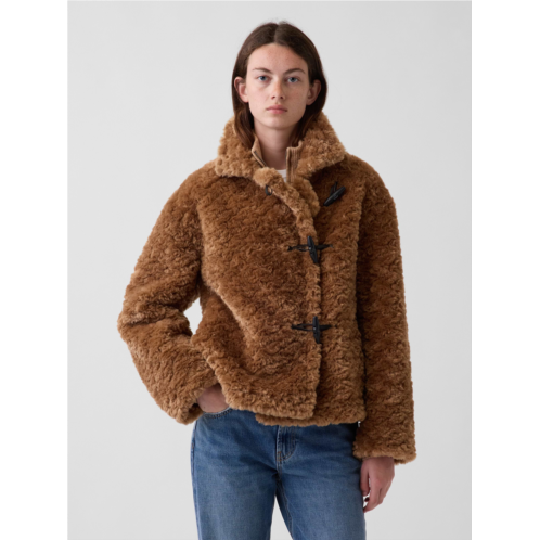 Gap Sherpa & Vegan Suede Toggle Coat