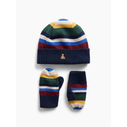 Gap Baby & Toddler CashSoft Happy Stripe Beanie & Mittens Set