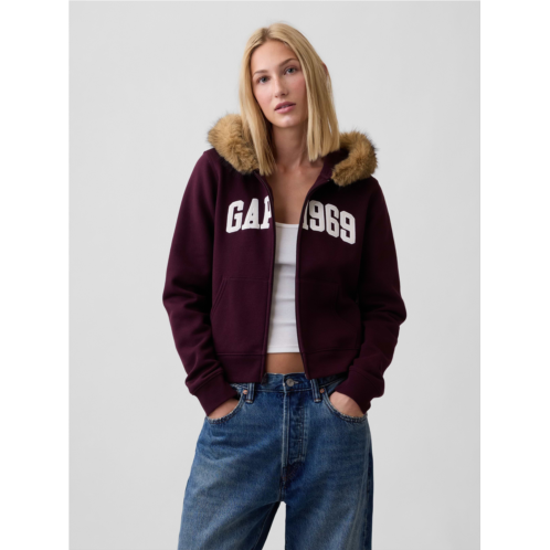Gap 1969 Cropped Logo Zip Hoodie