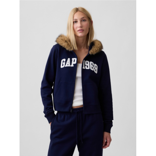 Gap 1969 Cropped Logo Zip Hoodie