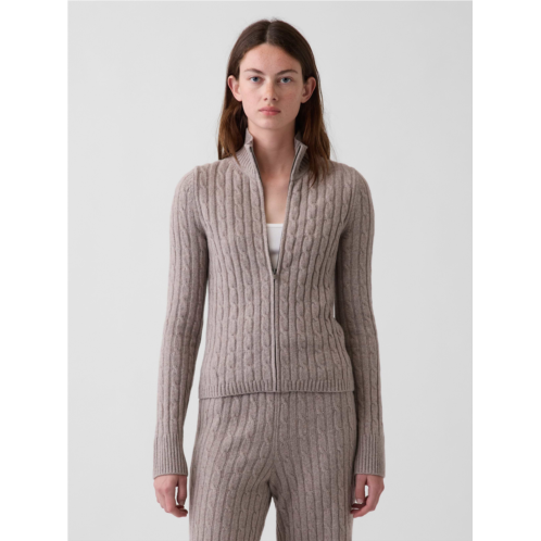 Gap CashSoft Cable-Knit Zip Cardigan