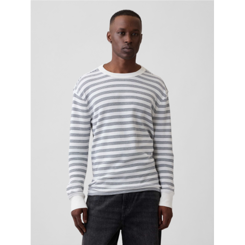 Gap Stripe Waffle-Knit Crewneck T-Shirt