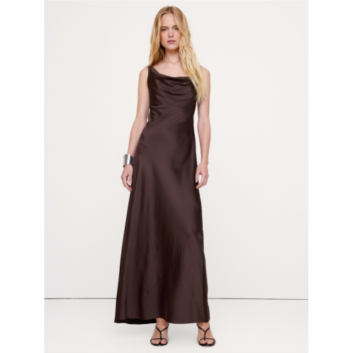 Bananarepublic Stretch-Satin Cowl-Neck Maxi Dress