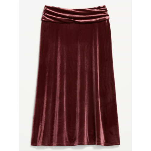OldNavy Velvet Mid-Rise Ruched Maxi Skirt