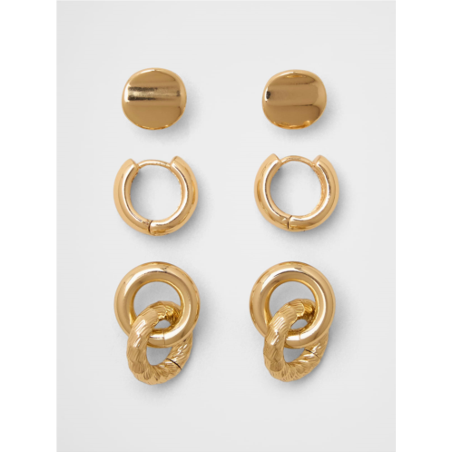 bananarepublic Textured Double Hoop Earrings Multipack