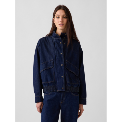 Gap Denim Oversized Bomber Jacket