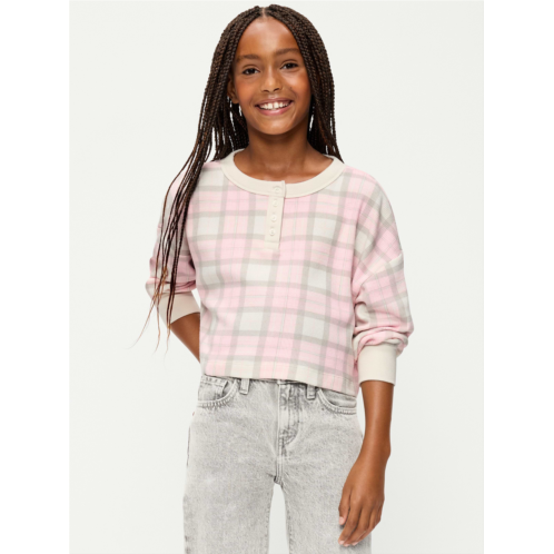 OldNavy CozePlush Waffle Knit Henley Top for Girls