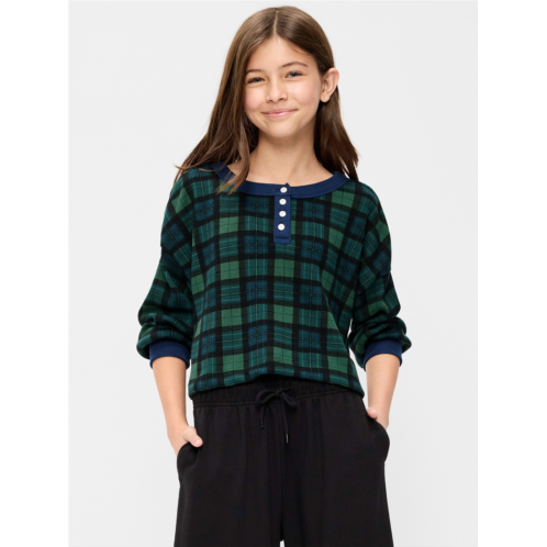OldNavy CozePlush Waffle Knit Henley Top for Girls